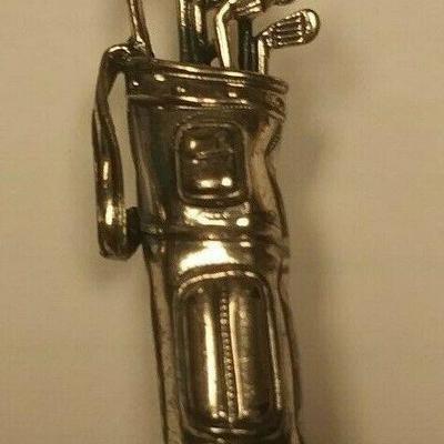 WL3013 https://www.ebay.com/itm/124267505709 WL3013 USED VINTAGE  STERLING SILVER GOLF CLUBS & BAG BROOCH 5.4 GRAMS 925 Buy-It_Now...