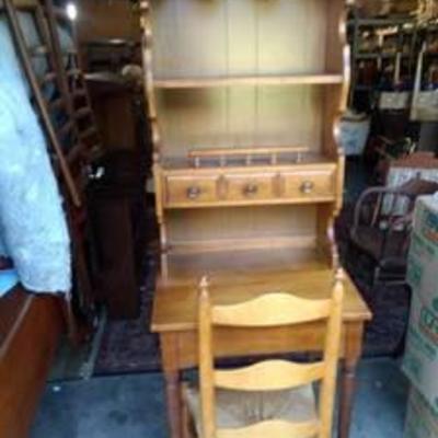 desk with ladder back chair