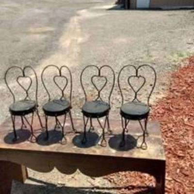 4 - 17 in tall metal parlor chairs