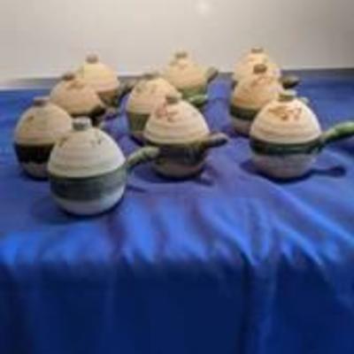 10 little pottery pots