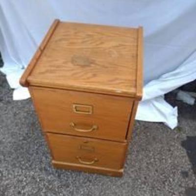 2 drawer wood filing cabinet
