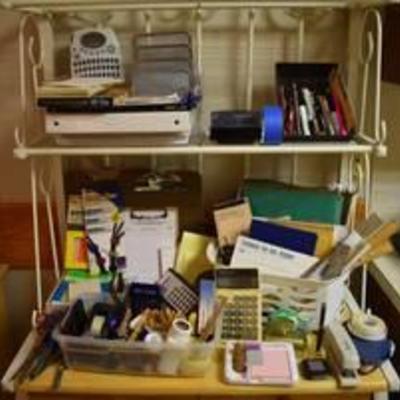 Large Lot of Office Supplies -DYMO label printer, Photo Paper, Pens, Cable Ties, Stickers, Tape Dispensers & More