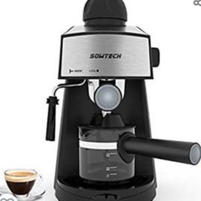 Espresso Machine 3.5 Bar 4 Cup Espresso Maker Cappuccino Machine with Steam Milk Frother and Carafe