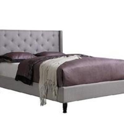 Home Life Premiere Classics Cloth Light Grey Silver Linen 51 Tall Headboard