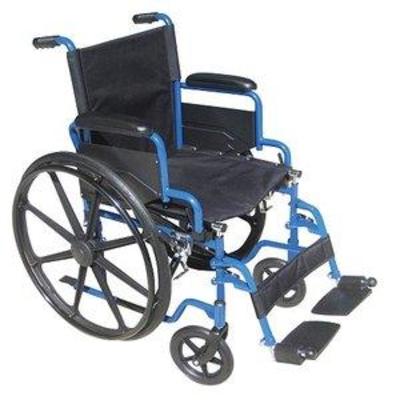 Drive Medical Blue Streak Wheelchair with Flip Back Desk Arms, Swing Away Footrests, 18 Inch Seat