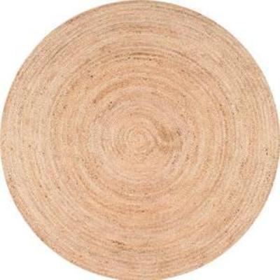 nuLOOM Rigo Hand Woven Jute Area Rug, 4' Round, Natural