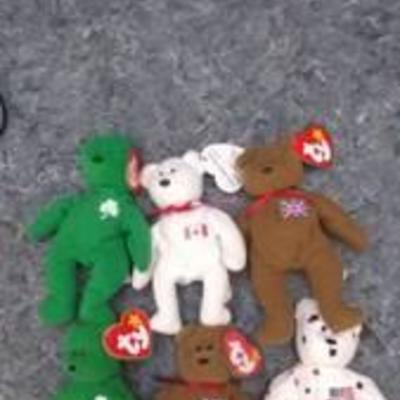 Lot of 6 International Teenie Beanie Babies