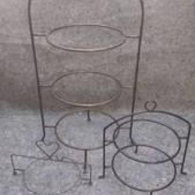 Lot of Three Metal Pie Racks  Displays