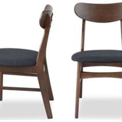 Edloe Finch EF-Z3-DC009 Gramercy Dark Grey Mid-Century Modern Dining Chair - Set of 2