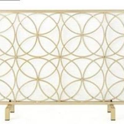 Christopher Knight Valeno Single Panel Gold Iron Fireplace Screen