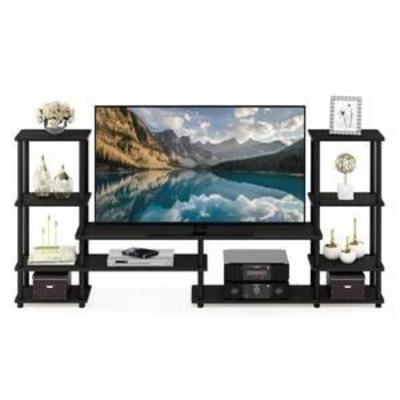 Furinno Grand Entertainment Center Turn-N-Tube, EspressoBlack