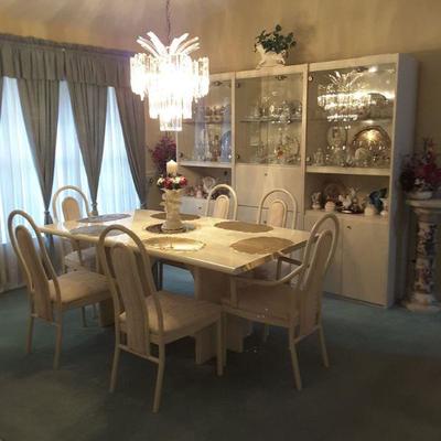 Dining room Table, 6 Chairs, and 1 Sleeve