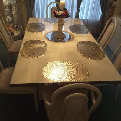Dining room Table, 6 Chairs, and 1 Sleeve 