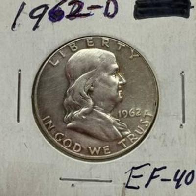 1962-D Benjamin Franklin Silver Half Dollar