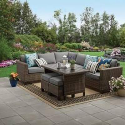 Better Homes & Gardens Brookbury 5-Piece Patio Wicker Sectional Set