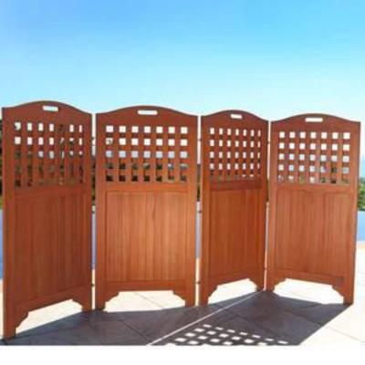 Vifah 48 Outdoor Acacia Privacy Screen with 4 Panels