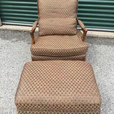 Sherrill Furniture Upholstered Chair and Footstool