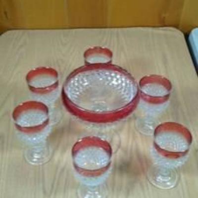 Vintage pink glass set
