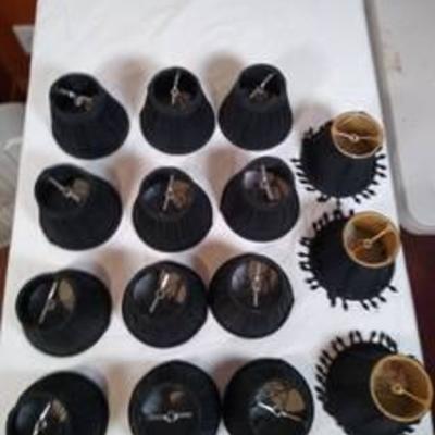 Miniature black lampshades