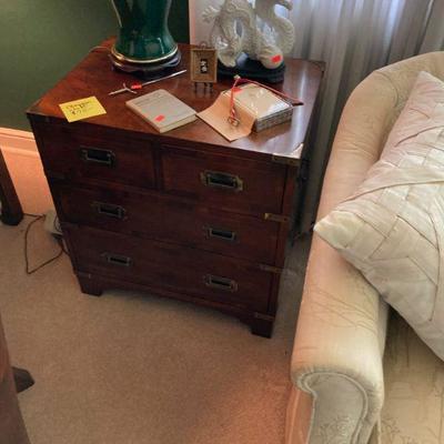 Campaign chest end table.
