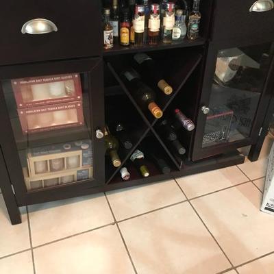 NO ALCOHOL IS FOR SALE, ONLY BAR CABINET IS FOR SALE. 