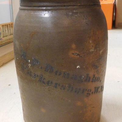 A.P. Dollaghho Stoneware Crock - Parkersburg W. Va. - 1861- 1890