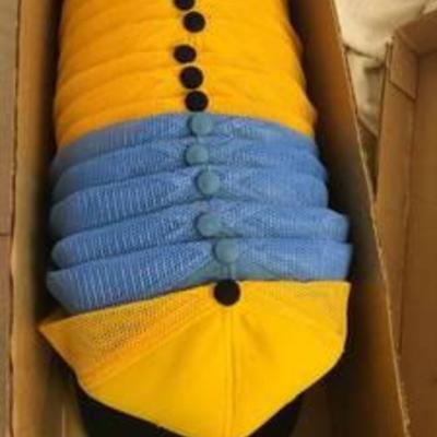 15 blue and yellow ball caps - snapbacks, assorted sizes