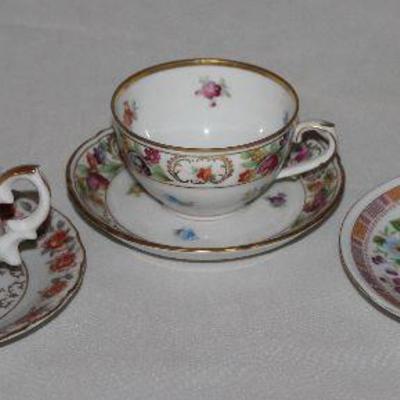 Demitasse Cups & Saucers:  Unknown â€œRosesâ€ , Schumann- Bavaria â€œEmpress- Dresden Flowersâ€ US Zone Germany C.1945 and China...