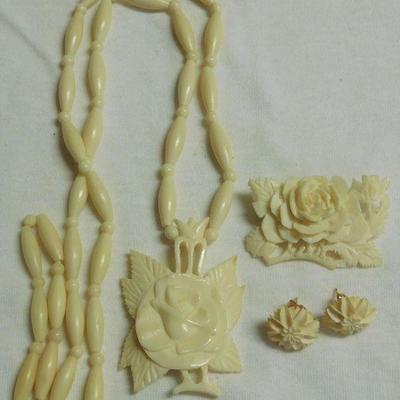 Necklace Pin and Earrings 