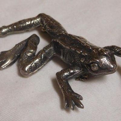 Sterling Frog Brooch