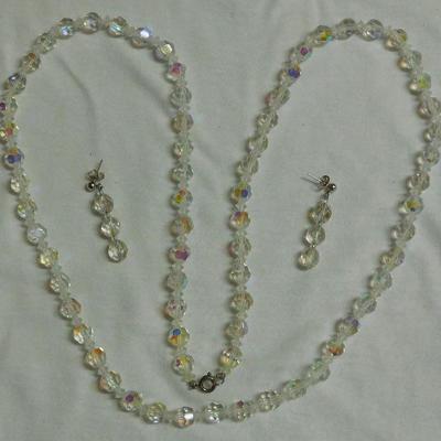 Crystal Necklace and Earrings