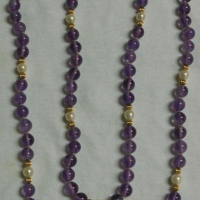 Amethyst and Pearl Necklace