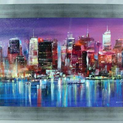 Nikoly Duboviy (1964-    ) Ukraine - Original oil "City Skyline"