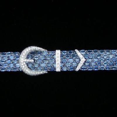 18K white gold, sapphire & diamond bracelet