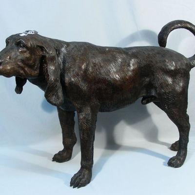 Bronze sculpture of dog