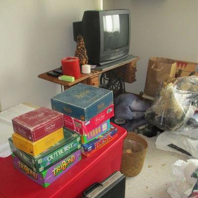 Games, antique sewing stand