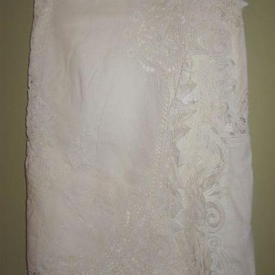 Battenburg lace tablecloth