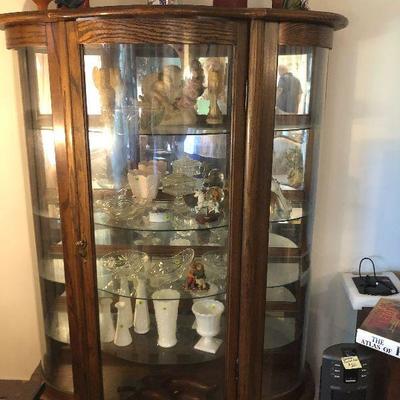 Antique Bow Front China Cabinet