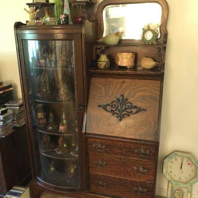 Antique Oak display/desk 