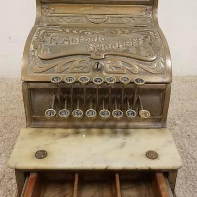 1019	ANTIQUE NATIONAL COUNTRY STORE BRASS NATIONAL CASH REGISTER 180 MARKED F ANTONIO SACCHETTI
