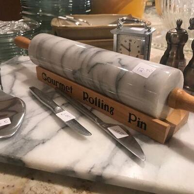 Grey and White Marble Cutting Board