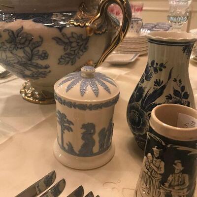 Delt Vase, German Stein, Wedgewood Canister