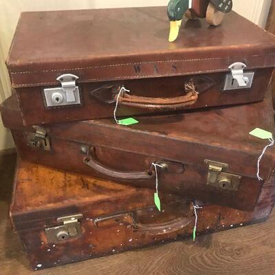 Antique Leather Traveling Cases