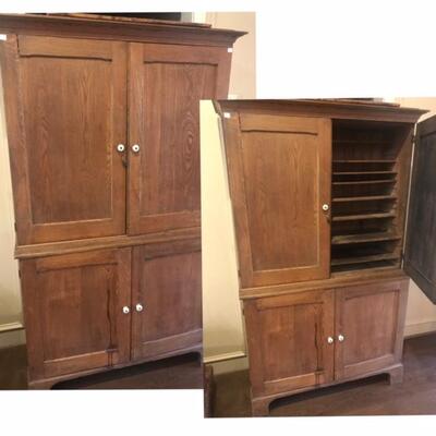 Antique Primitive Printers Cabinet