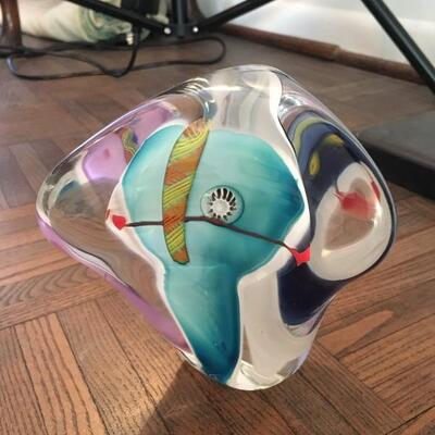 James Wilbat Glass Paperweight