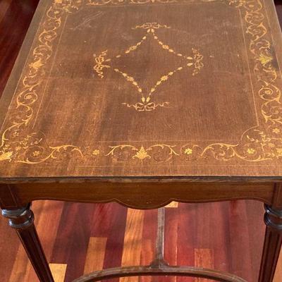 Inlaid top side table