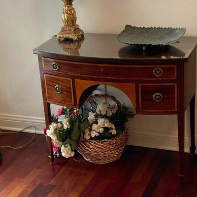 Antique mahogany and satinwood desk