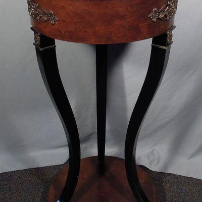 Carved burlwood pedestal