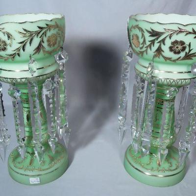 Pair of glass lustres