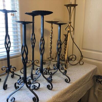 Wrought iron candle sticks 